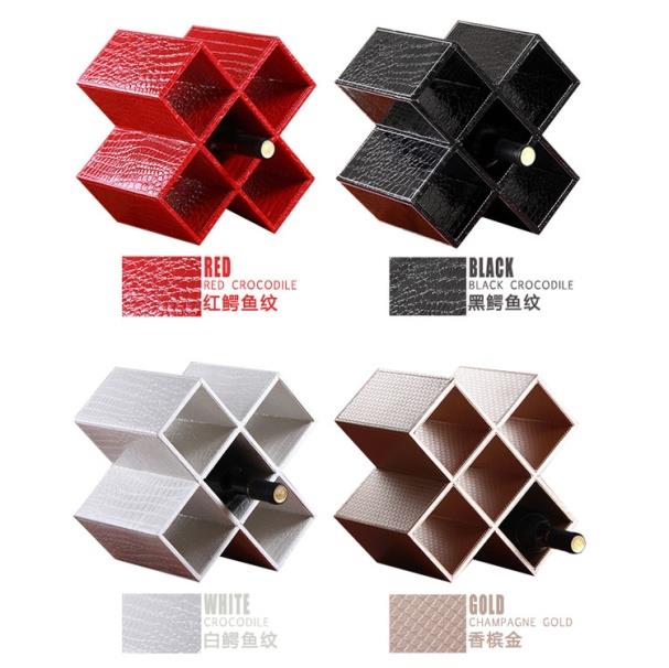 wine display leather cube