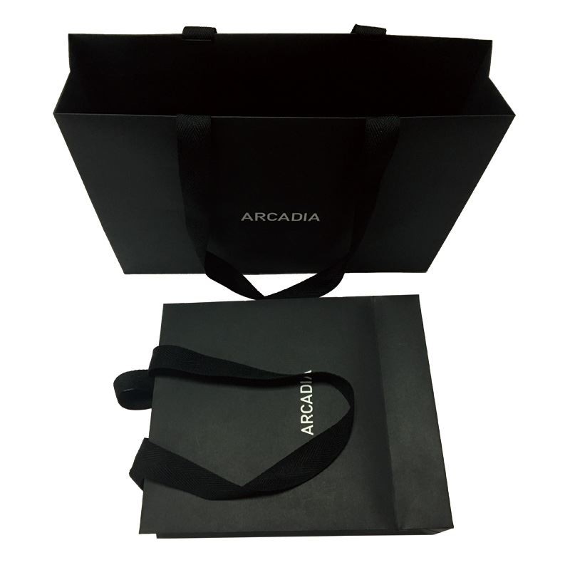 black paper bags with handles (2)