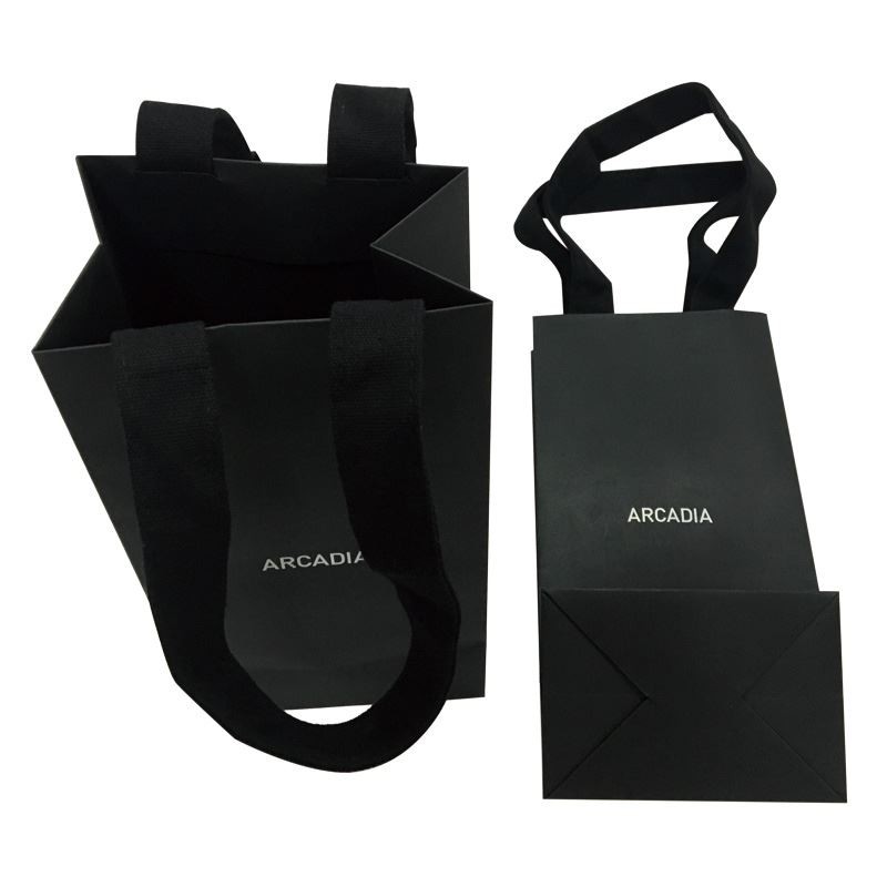 black paper bags with handles (5)